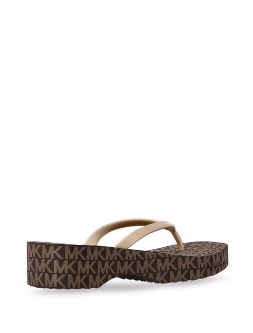 Michael Kors Lilo monogram-print flip flops