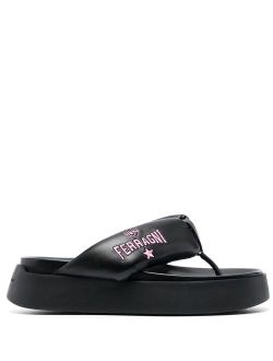 Chiara Ferragni quilted flatform flip flops