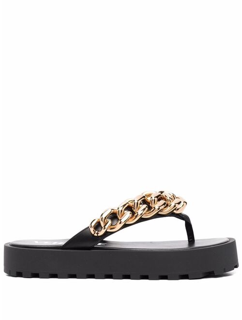 Versace chain-link strap flip flops