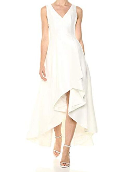Calvin Klein Sleeveless V-Neck Gown with High-Low Design Womens Formal Dresses for Special Occasions