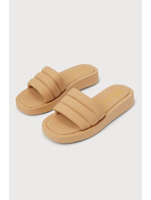 Matisse Pax Light Nude Flatform Slide Sandals