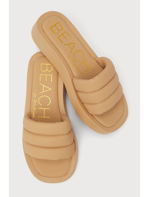 Matisse Pax Light Nude Flatform Slide Sandals