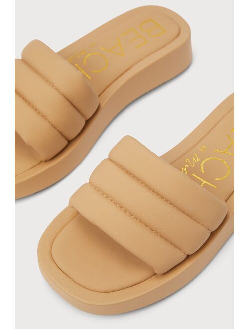 Matisse Pax Light Nude Flatform Slide Sandals