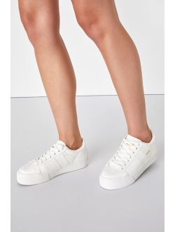 Orchid White Platform Lace-Up Sneakers