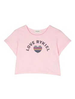 SONIA RYKIEL ENFANT logo-print cropped T-shirt