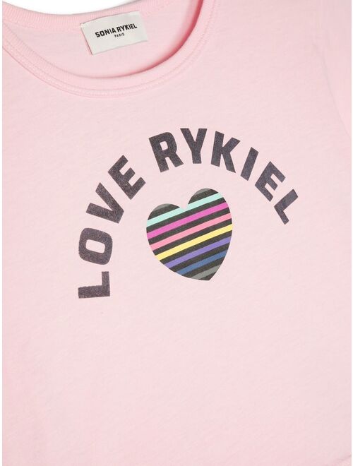 SONIA RYKIEL ENFANT logo-print cropped T-shirt