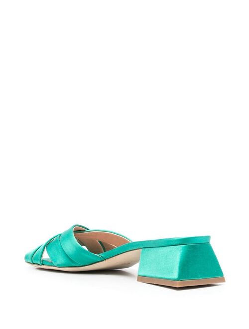 Dee Ocleppo crossover strap silk mules