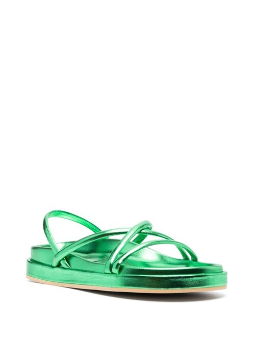 P.A.R.O.S.H. metallic-finish leather sandals