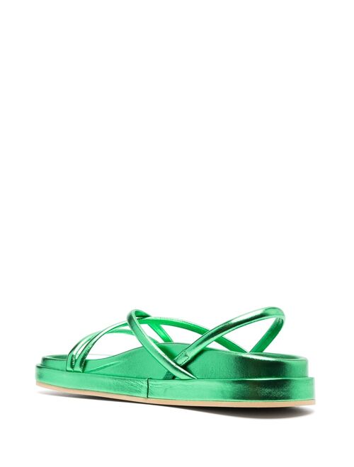 P.A.R.O.S.H. metallic-finish leather sandals