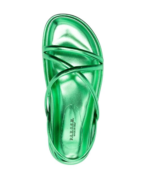 P.A.R.O.S.H. metallic-finish leather sandals