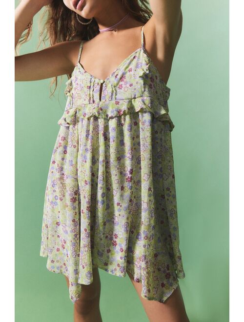 Urban Outfitters UO Danielle Chiffon Floral Romper