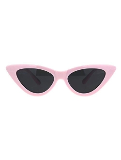 Sa106 Girls Kid Size Mod Plastic Cat Eye Minimal Chic Retro Sunglasses