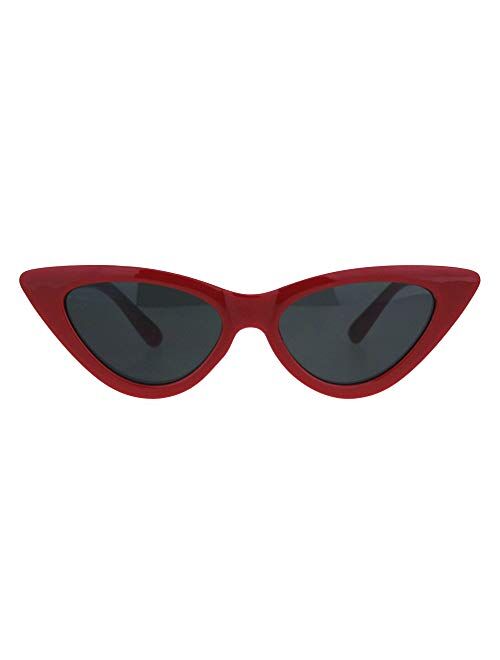 Sa106 Girls Kid Size Mod Plastic Cat Eye Minimal Chic Retro Sunglasses