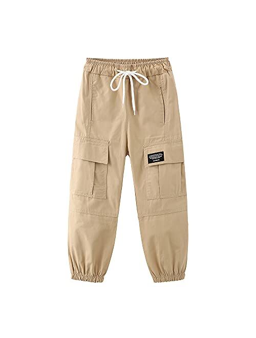 CHENXIN Girls Cotton Jogger Cargo Pants for 4-12 Years