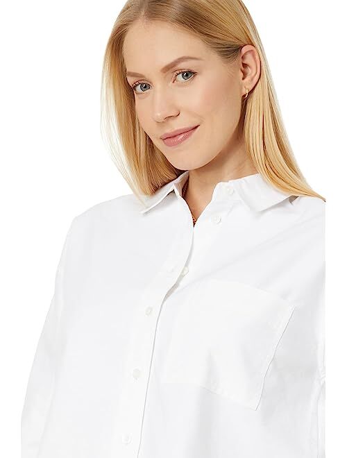 Madewell Long Sleeve Cropped Shirt with Straight Hem