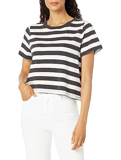 Madewell Softfade Cotton Boxy-Crop Tee in Stripe