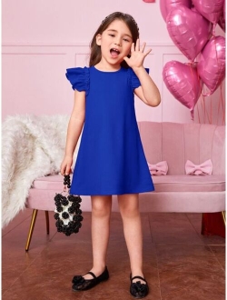 Kids EVRYDAY Toddler Girls Ruffle Trim Butterfly Sleeve Dress