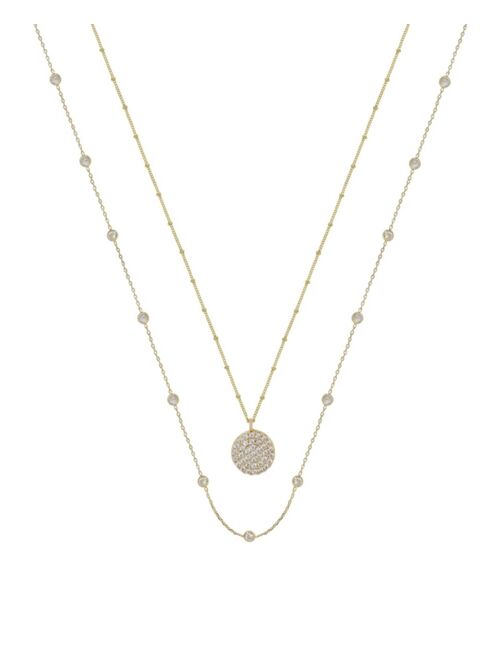 ETTIKA Crystal Disc Layered Necklace Set