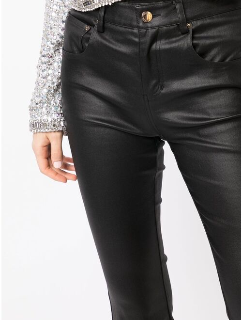 Retrofete Laurel coated flared trousers