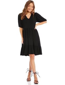 Puff Sleeve Tiered Dress