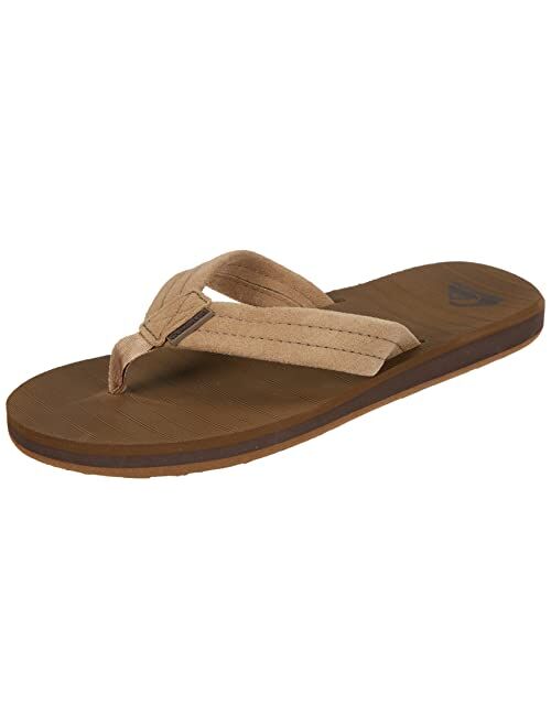 Quiksilver Men's Carver Suede 3 Point Flip Flop Athletic Sandal