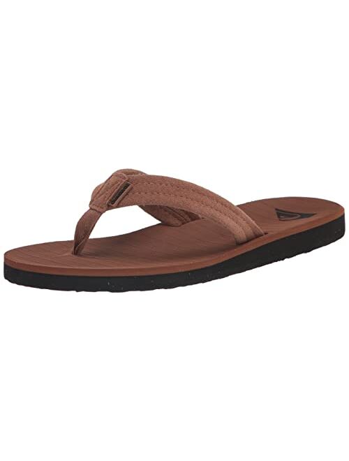 Quiksilver Men's Carver Suede 3 Point Flip Flop Athletic Sandal