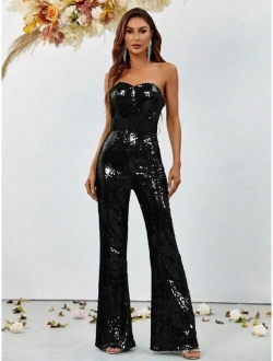 Shein Sequin Tube Jumpsuit