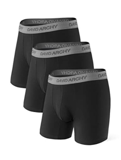 Men's Micro Modal Underwear Cotton Blend Breathable Soft Luxury Comfort Boxer Briefs in 3 Pack