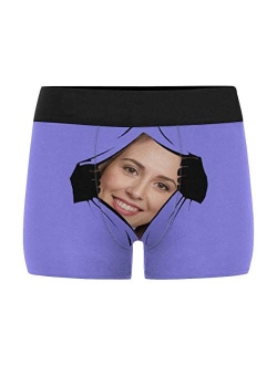 ADEDIY Custom Boxers for Men I Love You Love Hearts Men's Boxer Briefs with Wife's Face Shorts