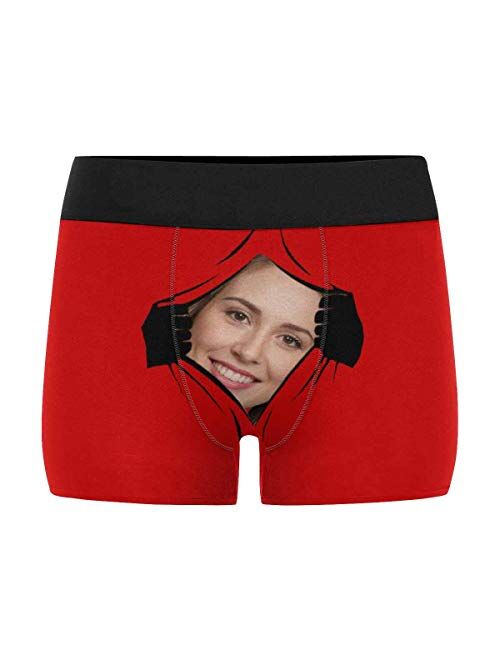 ADEDIY Custom Boxers for Men I Love You Love Hearts Men's Boxer Briefs with Wife's Face Shorts