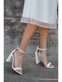 Mylan Light Nude Suede Ankle Strap Heels