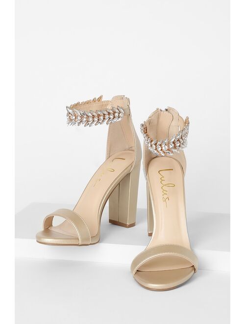 Lulus Mylan Light Nude Suede Ankle Strap Heels