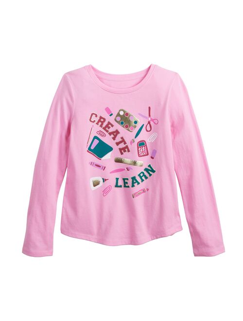 Girls 4-12 Jumping Beans Shirttail Long Sleeve Tee