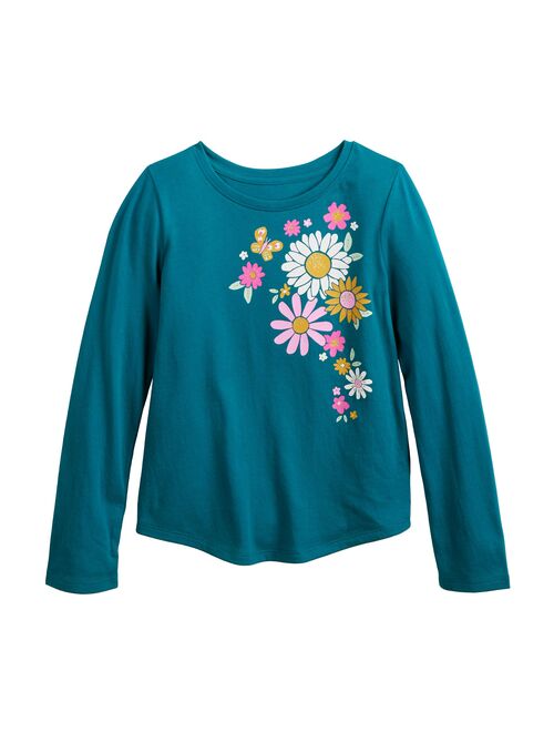 Girls 4-12 Jumping Beans Shirttail Long Sleeve Tee