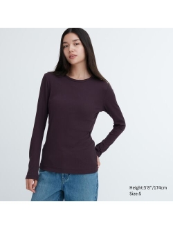 Sheer Jersey Crew Neck Long-Sleeve T-Shirt