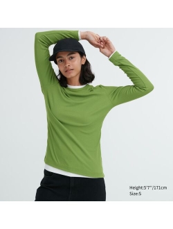 Sheer Jersey Crew Neck Long-Sleeve T-Shirt