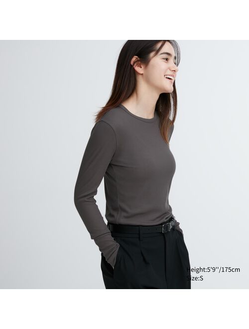 Uniqlo Sheer Jersey Crew Neck Long-Sleeve T-Shirt