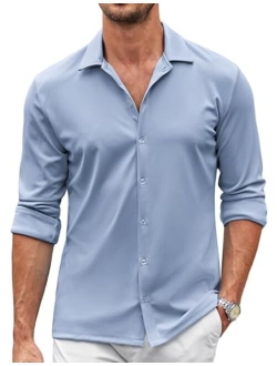 Men's Casual Button Down Shirt Wrinkle Free Shirts Long Sleeve Dress Shirt