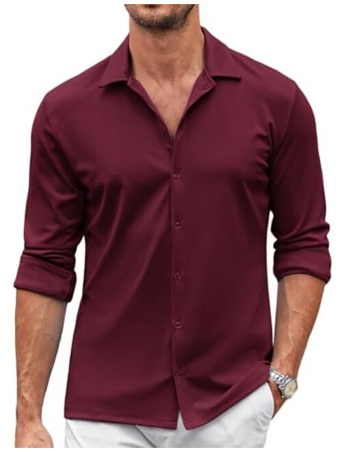 COOFANDY Men's Casual Button Down Shirt Wrinkle Free Shirts Long Sleeve Dress Shirt