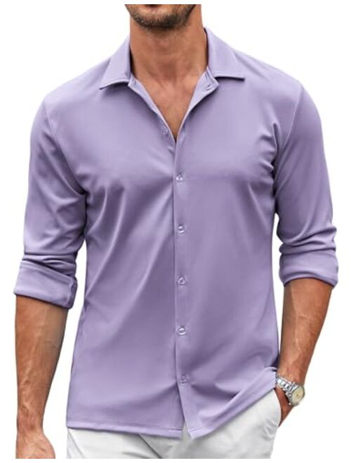 COOFANDY Men's Casual Button Down Shirt Wrinkle Free Shirts Long Sleeve Dress Shirt