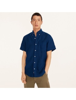 Short-sleeve Baird McNutt garment-dyed Irish linen shirt