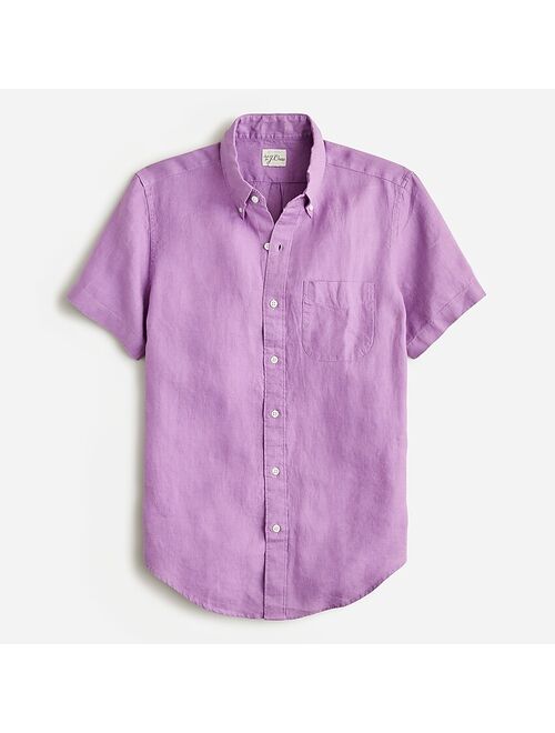 J.Crew Short-sleeve Baird McNutt garment-dyed Irish linen shirt