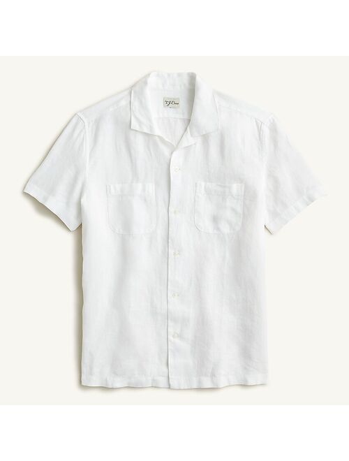 J.Crew Short-sleeve camp-collar shirt in Irish linen