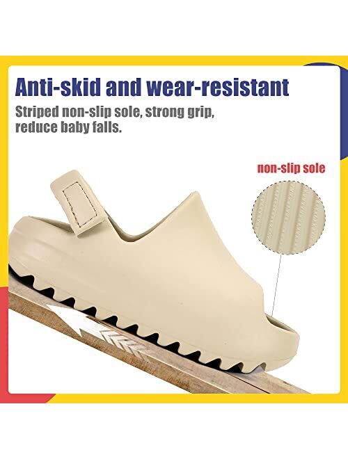 AIMINUO Toddler Little Kids Slides Sandals Summer Slip-On Sandals Shower Beach Pool Anti-slip Slippers for Kids Girls White Sandals Toddler Water Shoes for Boys Toddler S