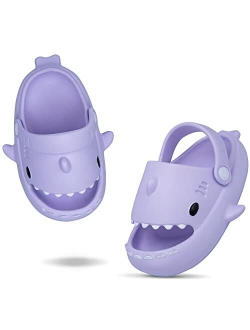 Coolloog Kids Shark Slides Toddler Girls Boys Cute Cartoon Summer Cloud Slippers Toddler Baby Non-Slip Beach Pool Shower Shoes