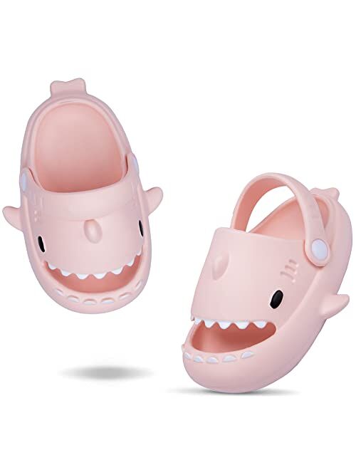 Coolloog Kids Shark Slides Toddler Girls Boys Cute Cartoon Summer Cloud Slippers Toddler Baby Non-Slip Beach Pool Shower Shoes