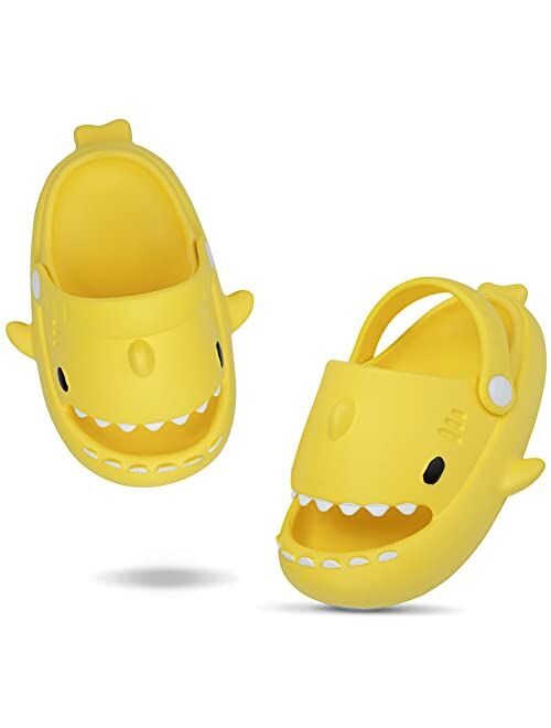 Coolloog Kids Shark Slides Toddler Girls Boys Cute Cartoon Summer Cloud Slippers Toddler Baby Non-Slip Beach Pool Shower Shoes