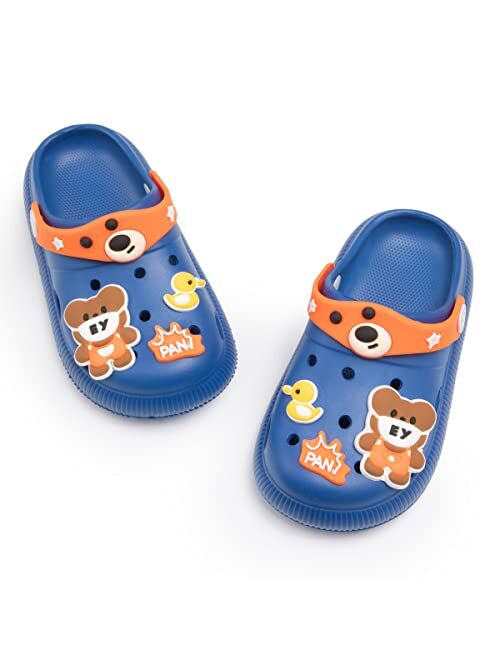 Sonsage Toddler Boys Girls Garden Clogs Slippers Little Kids Slip-On Sandals Cute Cartoon Classic Breathable Lightweight Summer Beach Pool Water Garden Shoes