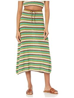 Women's Lyra Multi Color Crochet Midi Skirt