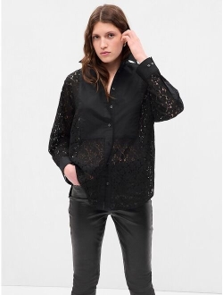 Lace Bib Big Shirt